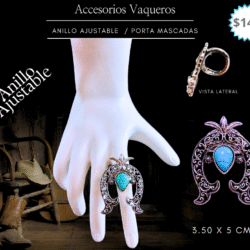 Anillo vaquero turquesa ajustable🌵 Perfecto para tu estilo boho o country.  Luce auténtica y con estilo con este anillo vaquero ajustable en color turquesa. Su diseño femenino y rústico es ideal para destacar tu look boho o country. Cómodo, llamativo y hecho para mujeres con alma libre.