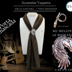 Porta mascadas 🤠 Dale un toque western a tu look con estilo. (no incluye la mascada). Luce auténtica y con estilo con este porta mascadas vaquero ajustable en color turquesa. Ideal para complementar tus outfits western o boho, su diseño combina funcionalidad con un toque elegante y rústico. Fácil de ajustar y cómodo de llevar, es el accesorio perfecto para darle personalidad a tu mascada o pañuelo favorito.