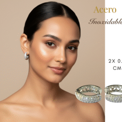 Arracadas plateadas de acero inoxidable, resistentes, ligeras y elegantes