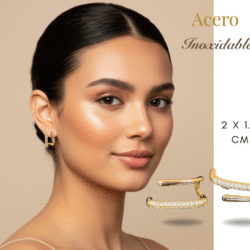 Aretes dorados de acero inoxidable, aretes de moda Perfectas para cualquier outfit