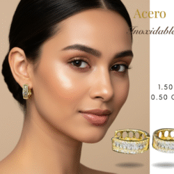 Aretes dorados de acero inoxidable, aretes de moda Perfectas para cualquier outfit