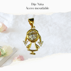 Dije dorado niña acero inoxidable, Detalles que enamoran