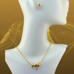 Collar y aretes dorados con adornos en acero inoxidable, Elegancia que dura