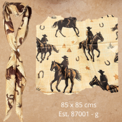 Mascada vaquera 85 x 85 cms (Compra un portamascadas y se te descuenta $50.00) - Agrega a tu atuendo ese detalle vaquero que realmente destaca.