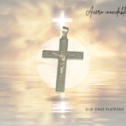 Cruz de acero inoxidable plateada. 🙏 Hermosos accesorios religiosos, perfectos para regalar o llevar siempre contigo como símbolo de fe, amor y protección.