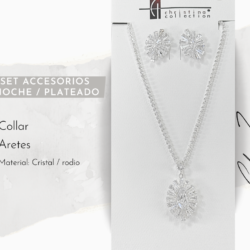 Collar y aretes plateados cristal cubic Zirconia ✨💎 Ilumina tu look con este sofisticado set de collar y aretes de cristal, diseñado para destacar en fiestas de gala y eventos elegantes. Sus destellos refinados aportan glamour y elegancia a cada movimiento. 💠 Cristales brillantes de alta calidad ✨ Diseño elegante y atemporal 👗 Ideal para fiestas de gala, bodas y eventos formales 🎁 Perfecto para regalar o lucir en ocasiones especiales  💎✨ Haz que tu presencia brille con elegancia y distinción ✨