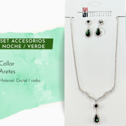 Collar y aretes plateados con verde de cristal para vestidos de noche✨💎 Ilumina tu look con este sofisticado set de collar y aretes de cristal, diseñado para destacar en fiestas de gala y eventos elegantes. Sus destellos refinados aportan glamour y elegancia a cada movimiento. 💠 Cristales brillantes de alta calidad ✨ Diseño elegante y atemporal 👗 Ideal para fiestas de gala, bodas y eventos formales 🎁 Perfecto para regalar o lucir en ocasiones especiales  💎✨ Haz que tu presencia brille con elegancia y distinción ✨ #JoyeriaElegante #FiestaDeGala #EventosElegantes #AccesoriosDeFiesta #LookElegante #JoyeriaDeCristal  #Glamour #AccesoriosDeModa #RegalosElegantes