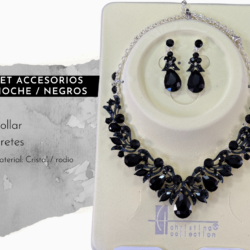 Collar y aretes negros de cristal para vestidos de noche✨💎 Ilumina tu look con este sofisticado set de collar y aretes de cristal, diseñado para destacar en fiestas de gala y eventos elegantes. Sus destellos refinados aportan glamour y elegancia a cada movimiento. 💠 Cristales brillantes de alta calidad ✨ Diseño elegante y atemporal 👗 Ideal para fiestas de gala, bodas y eventos formales 🎁 Perfecto para regalar o lucir en ocasiones especiales  💎✨ Haz que tu presencia brille con elegancia y distinción ✨