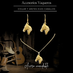 Collar y aretes dijes caballos acero inoxidable accesorios vaqueros Realza tu look con nuestro set de collar y aretes vaqueros. Diseñados para quienes aman el estilo western, elaborados en acero inoxidable para acompañarte todos los días. Ideales para regalar o consentirte. #EstiloVaquero #AccesoriosWestern #ModaVaquera #CollarYAretes #AccesoriosDeAcero #LookWestern #VaqueraConEstilo #HechoParaDestacar #cristalmania