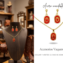 Collar y aretes acero inoxidable dijes sombrero azul accesorios vaqueros Realza tu look con nuestro set de collar y aretes vaqueros. Diseñados para quienes aman el estilo western, elaborados en acero inoxidable para acompañarte todos los días. Ideales para regalar o consentirte. #EstiloVaquero #AccesoriosWestern #ModaVaquera #CollarYAretes #AccesoriosDeAcero #LookWestern #VaqueraConEstilo #HechoParaDestacar #cristalmania