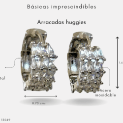 Aretes Huggies plateados Pequeños, cómodos y súper combinables en acero inoxidable con cristales Pequeños, ligeros y con mucho estilo. Perfectos para regalar. El toque lindo de tu outfit. Aretes Huggies ideales para uso diario. Pequeños, cómodos y súper combinables