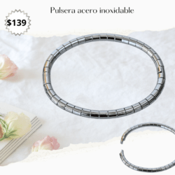 Pulsera / aro plateada acero inoxidable - Se abre para colocarse 
