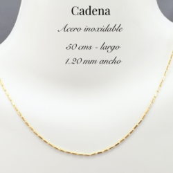Cadena dorada de acero inoxidable 1.20 mm ancho 50 cms largo