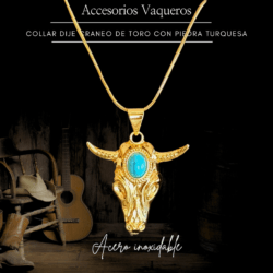 Collar dije craneo de toro acero inoxidable accesorios vaqueros