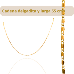 Cadena de acero inoxidable dorada de 55 cms Cadenas de acero inoxidable: estilo que dura y brillo que destaca. Elegancia resistente para tu día a día. El detalle perfecto que eleva cualquier look.