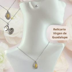 relicarios católicos con la virgen de Guadalupe