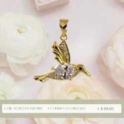 💎 “Accesorios que transmiten alegría y amor.” Dije de colibrí acero inoxidable con cristales.  “Belleza ligera, elegante y única.” dijes de acero inoxidable en forma de colibrí dijes elegantes para mujer forma de colibrí adijes dorados de acero inoxidable forma de colibrí