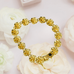Pulsera dorada de moda de flores en acero inoxidable pulseras para mujer pulseras elegantes pulseras de acero inoxidable pulseras modernas pulseras minimalistas pulseras delicadas pulseras doradas de moda pulseras doradas pulseras ajustables pulseras bonitas pulseras para regalo