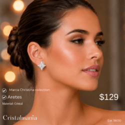Aretes chicos de fiesta pegados a la oreja de cristal