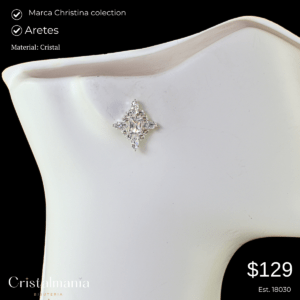 Aretes chicos de fiesta pegados a la oreja de cristal