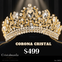 Corona de cristal dorada 🌟 “Cada cristal está diseñado para brillar contigo.”