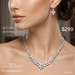 Collar y aretes plateados con cristal de cubic zirconia para vestidos de noche

“Elegancia y tendencia en cada pieza.” “Accesorios que resaltan tu personalidad.”
Collares para mujer, collares elegantes para vestidos de noche, collares modernos para fiestas, joyería para fiestas