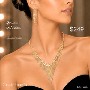 Collar y aretes dorados para vestidos cuello V con cristales tornasol

“Elegancia y tendencia en cada pieza.” “Accesorios que resaltan tu personalidad.”
Collares para mujer, collares elegantes para vestidos de noche, collares modernos para fiestas, joyería para fiestas
