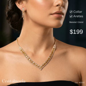 Collar y aretes dorados para vestidos cuello V con cristales tornasol

“Elegancia y tendencia en cada pieza.” “Accesorios que resaltan tu personalidad.”
Collares para mujer, collares elegantes para vestidos de noche, collares modernos para fiestas, joyería para fiestas