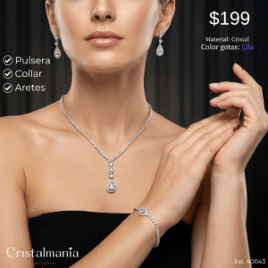 Collar, aretes y pulsera plateados con cristales color lila para vestidos de noche

“Elegancia y tendencia en cada pieza.” “Accesorios que resaltan tu personalidad.”
Collares para mujer, collares elegantes para vestidos de noche, collares modernos para fiestas, joyería para fiestas