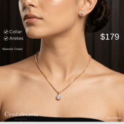 Collar y aretes dorados exquisitos con cristales para vestidos de noche “Elegancia y tendencia en cada pieza.” “Accesorios que resaltan tu personalidad.” Collares para mujer, collares elegantes para vestidos de noche, collares modernos para fiestas, joyería para fiestas