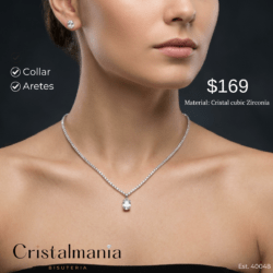 Collar y aretes plateados exquisito con cristales “Elegancia y tendencia en cada pieza.” “Accesorios que resaltan tu personalidad.” Collares para mujer, collares elegantes para vestidos de noche, collares modernos para fiestas, joyería para fiestas