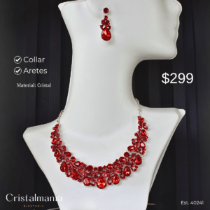 Collar y aretes con cristales rojos para vestidos de noche

“Elegancia y tendencia en cada pieza.” “Accesorios que resaltan tu personalidad.”
Collares para mujer, collares elegantes para vestidos de noche, collares modernos para fiestas, joyería para fiestas