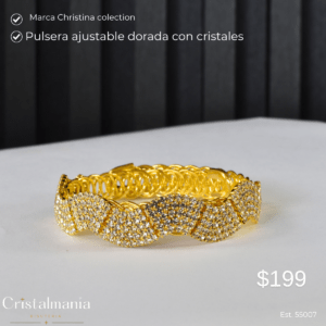 Pulsera ajustable dorada con cristales marca Christina collection

"Cada pulsera de cristal está diseñada para acompañarte en esos momentos que merecen ser recordados. Brilla con confianza, luce espectacular y convierte cada ocasión especial en un recuerdo inolvidable."