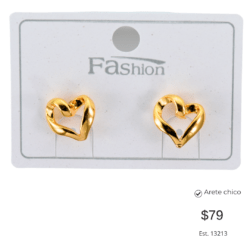 Aretes modernos dorados de corazón. Aretes pequeños de acero inoxidable, elegantes y versátiles para cualquier ocasión.