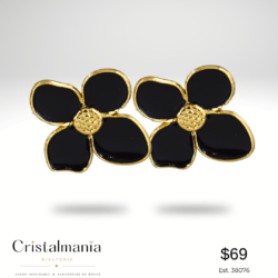 Aretes de moda dorados pegados de flor negros con dorados Aretes de moda doradoss Aretes metálicos dorados: elegancia que destaca, Aretes dorados de moda para cualquier ocasión Diseños modernos que roban miradas, perfectos para día y noche, ligereza y estilo en cada uso, eleva cualquier outfit al instante  aretes dorados mujer, aretes dorados elegantes, aretes de moda dorados, aretes dorados modernos, aretes dorados grandes / pequeños, joyería dorada mujer