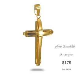 Dije religioso cruz dorada de acero inoxidable.  Cruces, dijes de cruces  ✨🙏 Lleva tu fe siempre contigo 🙏✨ Hermosas pulseras religiosas de acero inoxidable, perfectas para regalar o llevar como un símbolo de fe, amor y protección. ❤️✨ 💎 Elegantes • Resistentes • Con un significado especial 🎁 ¡Un regalo lleno de amor y fe!