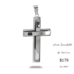 Dije religioso - cruz plateada de acero inoxidable.  Cruces, dijes de cruces Lleva tu fe siempre contigo Hermosas pulseras religiosas de acero inoxidable, perfectas para regalar o llevar como un símbolo de fe, amor y protección. Elegantes • Resistentes • Con un significado especial ¡Un regalo lleno de amor y fe!
