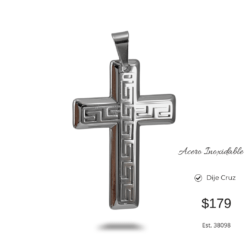 Dije religioso - cruz plateada de acero inoxidable.  Cruces, dijes de cruces Lleva tu fe siempre contigo Hermosas pulseras religiosas de acero inoxidable, perfectas para regalar o llevar como un símbolo de fe, amor y protección. Elegantes • Resistentes • Con un significado especial ¡Un regalo lleno de amor y fe!