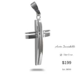 Dije religioso - cruz plateada de acero inoxidable.  Cruces, dijes de cruces Lleva tu fe siempre contigo Hermosas pulseras religiosas de acero inoxidable, perfectas para regalar o llevar como un símbolo de fe, amor y protección. Elegantes • Resistentes • Con un significado especial ¡Un regalo lleno de amor y fe!