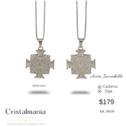 Medalla religiosa San Benito en acero inoxidable dorado Lleva tu fe siempre contigo Hermosas pulseras religiosas de acero inoxidable, perfectas para regalar o llevar como un símbolo de fe, amor y protección. Elegantes • Resistentes • Con un significado especial ¡Un regalo lleno de amor y fe!