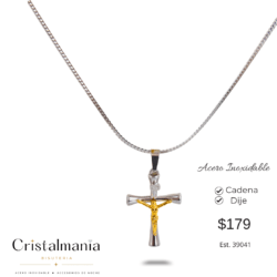 Medalla religiosa cruz con cadena en acero inoxidable Lleva tu fe siempre contigo Hermosas pulseras religiosas de acero inoxidable, perfectas para regalar o llevar como un símbolo de fe, amor y protección. Elegantes • Resistentes • Con un significado especial ¡Un regalo lleno de amor y fe!