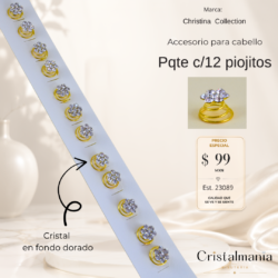12 Horquillas / piojitos / tornillos de cristal para peinados lindos en color plateado con cristales tornasol. ¡Te van a encantar! Llévate los tuyos hoy. Brilla diferente, luce espectacular.
