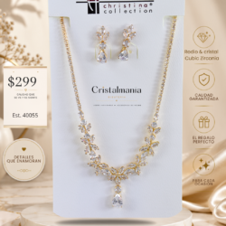 ✨ Brilla con elegancia en cada ocasión. ✨ Conjunto de collar y aretes con zirconia cúbica, diseñado para darle a tu look ese toque de lujo y sofisticación que te hará destacar. 💎 💕 Perfecto para una noche especial o para regalar. ✨ ¡Hazlo tuyo y luce espectacular!