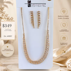 ✨ Brilla con elegancia en cada ocasión. ✨ Conjunto de collar y aretes con zirconia cúbica, diseñado para darle a tu look ese toque de lujo y sofisticación que te hará destacar. 💎 💕 Perfecto para una noche especial o para regalar. ✨ ¡Hazlo tuyo y luce espectacular!