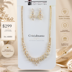 ✨ Brilla con elegancia en cada ocasión. ✨ Conjunto de collar y aretes con zirconia cúbica, diseñado para darle a tu look ese toque de lujo y sofisticación que te hará destacar. 💎 💕 Perfecto para una noche especial o para regalar. ✨ ¡Hazlo tuyo y luce espectacular!